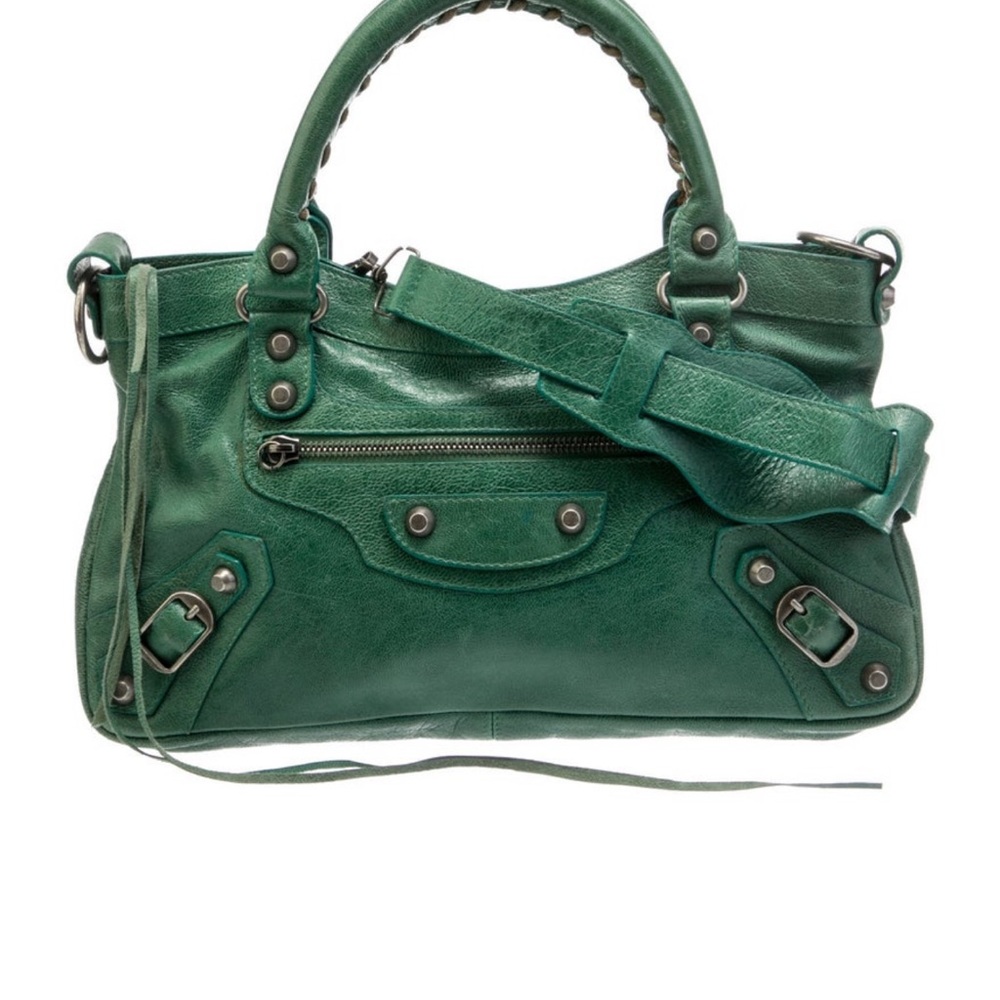 Balenciaga Green Motocross Classic Bag